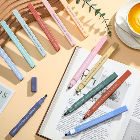 Back to School Gifts Highlighters Bulk Inspirational Aesthetic Pastel Highlighters Study Journaling School Supplies Assorted Colors Scented Pens N...
