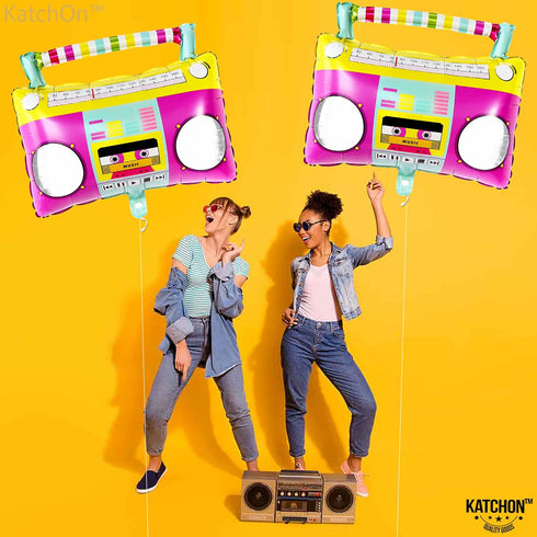 KatchOn Large Boombox Balloon Set - 22 Inch | 90s and Disco Party Decorations | 80s Boom Box Balloons for Roller Skate Parties...