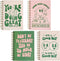 Pink Green Aesthetic Hardcover Notebooks for Work, A5 size 5.8 x 8.3 inch, Cute Notebooks for School 4 Pack, Retro Notebooks College Ruled, Cute S...
