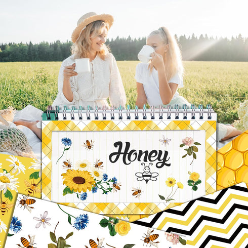 VIVIQUEN 24 Pack Gold Honey Bee Double-Sided Paper, 12-inches Autumn Textured Scrapbook Paper Sunflower Craft Paper Folded Flat for DIY Background...