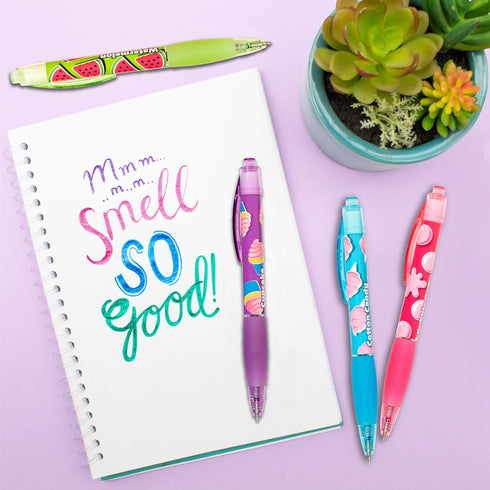 Scentco Glitter Gel Smens (2 Pack) - Gourmet Scented Pens, Colored Gel Ink, Medium Point, 8 Count...