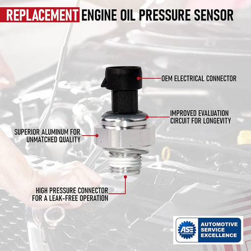 Engine Oil Pressure Sensor Switch - Replaces 12677836, D1846A, 926040, 12585328 - Compatible with Chevy, GMC and Other GM Vehicles - Silverado, Su...