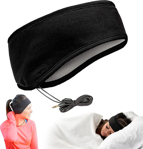 CozyPhones Sleep Headphones - Over Ear Headphones from Ultra Thin Cool Mesh Wired for Side Sleepers, Meditation, Running, Laptop, and Phone - Blac...