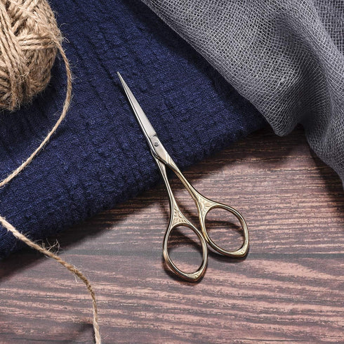 Small Embroidery Scissors, 3.9in Stainless Steel Sharp Craft Shears for Sewing, Art Work, Threading, Needlework Small Projects...