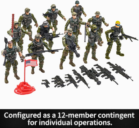 Army Men Action Figures Set, Include 12 Toy Soldiers with Digital Camo and Millitary Weapons-US Army Special Forces Group Toys for Kids Boys, Best...