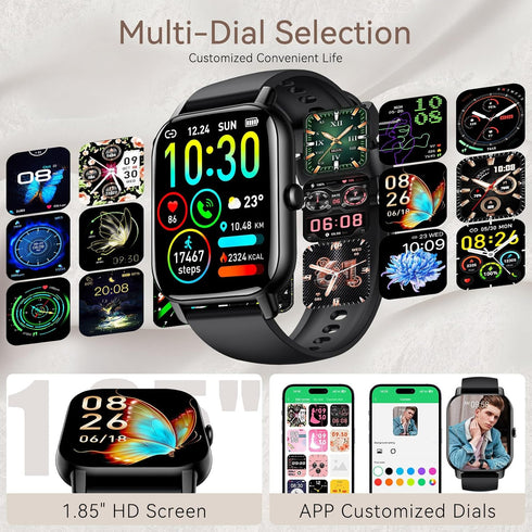 Smart Watches for Men Women(Answer/Make Calls) 1.96” HD Big Screen Smart Watch 100+ Sports Mode Fitness Watch with Heart Rate Sleep Monitor IP68 W...