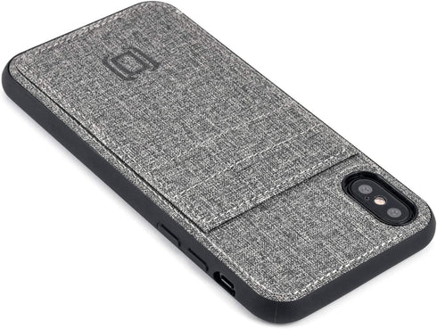 Dockem Luxe M2T Wallet Case for iPhone X/XS (5.8"): Built-in Invisible Metal Plate for Magnetic Mounting with Canvas Style Synthetic Leather 2 Car...