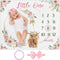 Mixweer Baby Monthly Milestone Blanket for Girl Boy 47" x 40'' Baby Cow Milestone Blankets Soft Fleece Photography Background Newborn Growth Chart...