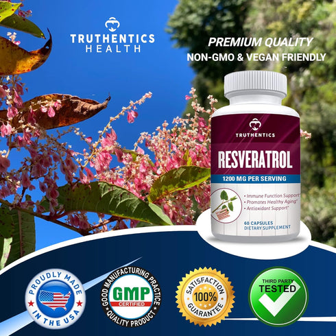 Resveratrol Supplement 1200mg - Japanese Knotweed Resveratrol Capsules - High Potency Trans Resveratrol Nutritional Supplements for Healthy Aging ...
