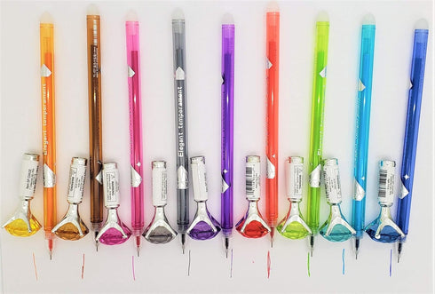 7" DIAMOND Shaped Multicolor Ink GEL PEN (24 PACK) For Writing, Drawing, Notes...