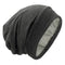 Silk Satin Lined Bonnet Sleep Cap - Adjustable Stay on All Night Hair Wrap Cover Slouchy Beanie for Curly Hair Protection for Women and Men - Soli...