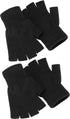 SATINIOR 2 Pair Unisex Half Finger Gloves Winter Stretchy Knit Fingerless Gloves in Common Size...