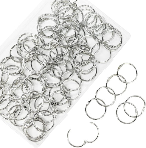 Loose Leaf Binder Rings 1-Inch?100 Pack? Office Metal Book Rings, Nickel Plated Steel Key Rings for School?Sliver...