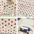 3Pcs Cotton Quilted Makeup Bag Large Travel Cosmetic Bag Coquette Makeup Pouch Cute Aesthetic Floral Toiletry Bag for Women Girls (Strawberries)...