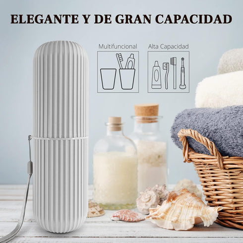 Travel Case for Toothbrush, Toothpaste and Makeup Brushes, Toothbrush holders travel. Portable Holder for Home, School, Camping and Bathroom(Grey)...