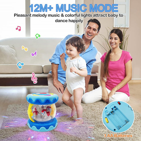 Baby Toys Carousel Rotating Light Up Infant Toys 18+ Months, Tummy Time Toys for Babies 18-36 Months, Musical Crawling Toy for Toddlers 2 3 Years ...