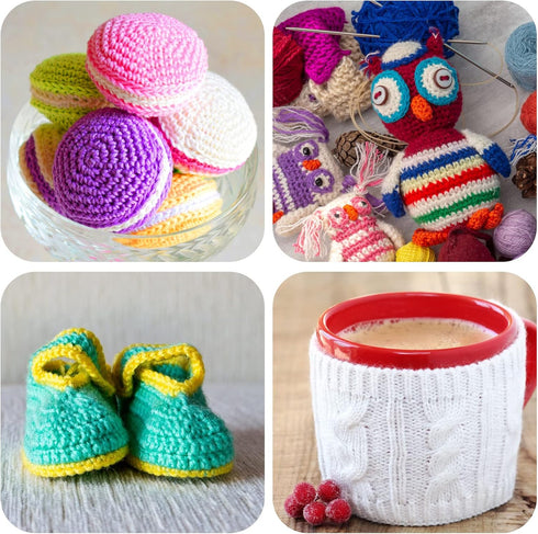 12 Skeins Acrylic Yarn Mini Craft Yarn 100% Acrylic Yarn for Crocheting, Starter Crochet Bulk Yarn for Child, Adult Knitting Crochet & Crafts (12 ...