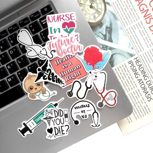 100PCS Doctor Stickers, Medical Equipment Stickers Aesthetic Decals Vinyl Waterproof Doctor Appreciation Gifts Stickers for Water Bottle Laptop Lu...