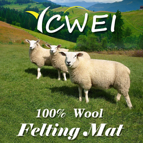 YCWEI YCWEI Needle Felting Pad,100% Natural Wool Needled Felting Mat, 5 x 6 x 1 inch Eco-Friendly Felting Block, Thick and Firm Needle Felting Bas...