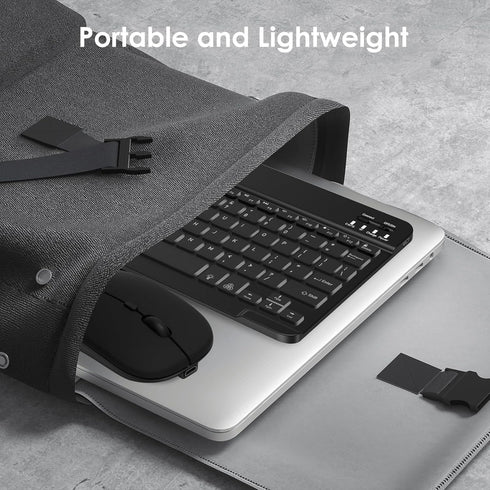 LAMA 7 Colors Backlit Universal Bluetooth Keyboard and Mouse, Ultra-Slim Rechargeable Wireless Keyboard and Mouse for iPad/iPad Mini/iPad Air iPad...