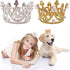 PET SHOW 2pcs Small Dog Crown Headband Puppies Rabbit Cat Hat for Birthday Party Silver Gold Rhinestone Faux Pearl Crown for Boy Girl Wedding Hair...