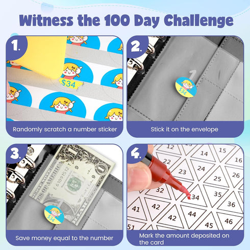 100 Envelopes Money Saving Challenge, 100 Envelope Challenge Binder, A5 Budget Planner Book to Save $5,050, Savings Challenges Budget Book Binder ...