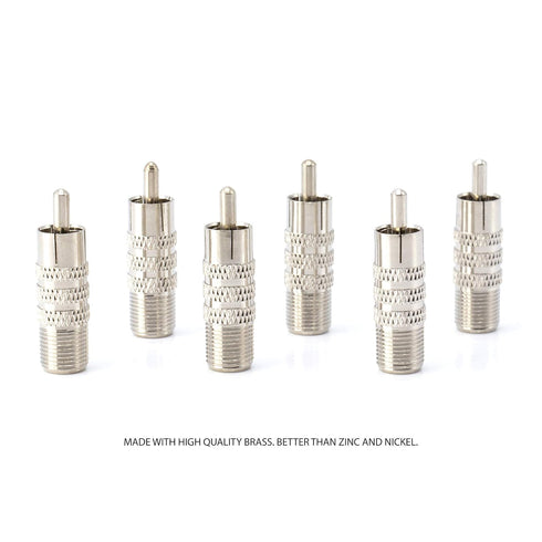 THE CIMPLE CO - RF (F81) and RCA Coaxial Adapter - RCA Male to Female F81 (F-Pin) Connector, Adapter, Coupler, and Converter - for RG11, RG6, RG59...