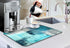 Coffee Bar Mat Accessories for Countertop Turquoise Abstract Art Absorbent Hide Stain Rubber Backed Dish Drying Mats for Kitchen Counter Draining ...