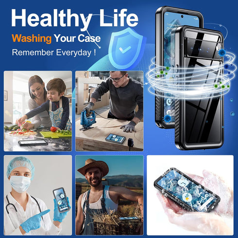 Hualele Waterproof Pixel 8 Pro Case IP68 Underwater Cover with Built-in Screen and Lens Protector, Rugged Full Body Sealed Heavy Duty Shockproof C...
