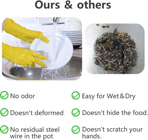 Wire Dishwashing Rags - 20Pcs Non-Scratch Wire Dishcloth, Multipurpose Wire Dishwashing Rags for Wet and Dry, Kitchen Cleaning Cloths for Dishes, ...