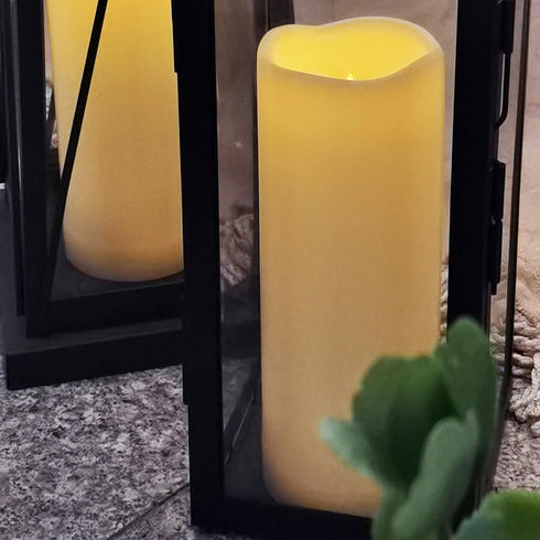 Outdoor Waterproof Flameless LED Pillar Candles with Timer Battery Operated Plastic Large Decorative Electric Candle Lights for Halloween Christma...