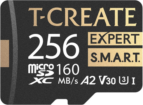 TEAMGROUP T-CREATE S.M.A.R.T A2 256GB Micro SDXC U3 V30 4K R/W Speed up to 160/150 MB/s High Speed Flash Memory Card for Creators, Compatible with...