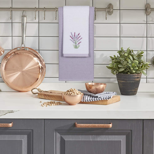 Kitchen Towels - Ultra Soft Cotton and Super Absorbent Dish, Large Kitchen Towel 24x16 Inches, Natural Cotton Dish Towels Pack of 2 (Lavender)...
