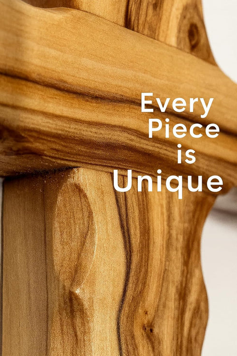 Zuluf 6.2" Olive Wood Plain Wall Cross | Christian Handmade Wooden Cross for Wall from Jerusalem Holy Land | Wall Cross for Home Decor | Catholic ...