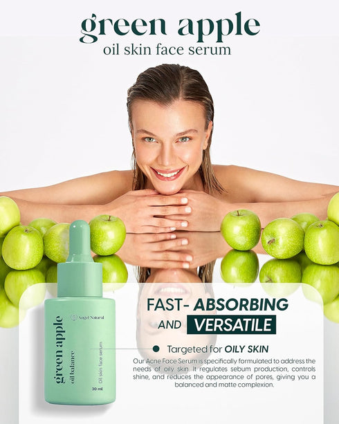 Oil Balance Face Serum for Oily Skin, Vitamin B & Zinc - Tea Tree - Coenzyme Q10 and Nicotinamide, Unclog Pores & Soothe, Acne Prone Skin, Korean ...
