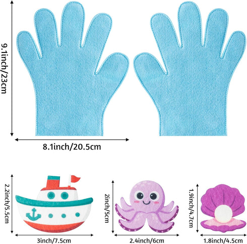 WATINC Felt Story Finger Puppets - 2Pcs DTY Storytelling Hand Puppet Felt Art Craft Education Gift, Making Storytime Glove Puppet Early Learning R...