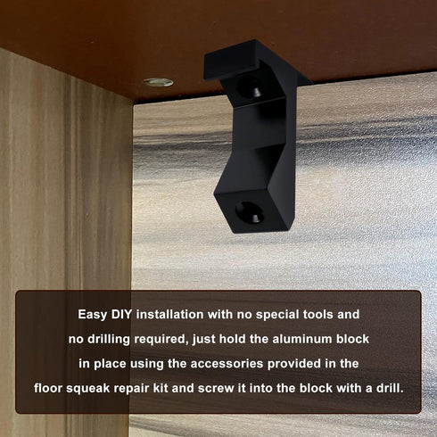 Squeaky Wood Relief Floor Repair Kit Can be Safely Used on Any 5/8 inch or Thicker subfloor,Eliminating Squeaky Floor Sounds,without holes(Black,6...