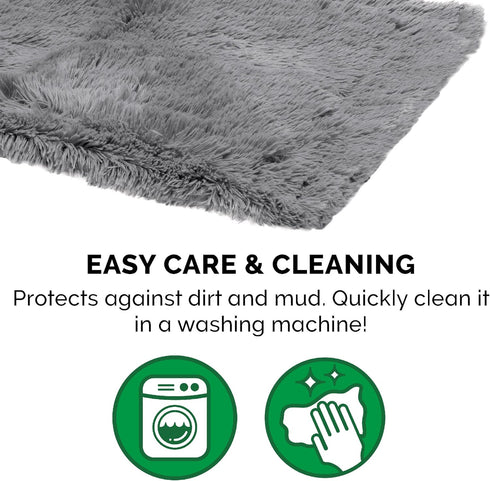 Furhaven Waterproof Throw Blanket for Dogs & Indoor Cats, Washable - Shaggy Plush Calming Long Faux Fur & Velvet Dog Blanket - Gray, Small...