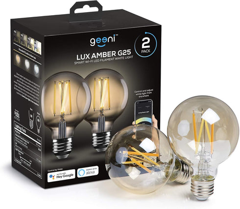 Geeni Smart Light Bulb - Alexa and Google Home Compatible, Amber LED Programmable and Dimmable Wifi Light Bulb, App Controlled (G25-2 Pack)...