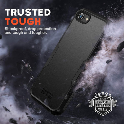 NTG Shockproof Designed for iPhone SE 2022 Case/iPhone SE 2020 Case, Heavy-Duty Tough Rugged Lightweight Slim Protective Case for iPhone SE/8/7-Bl...
