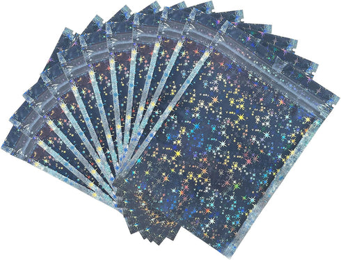 Holographic Bags 4x6 Inch,100PCS Star Pattern Resealable Mylar Bags Zip Lock Bags For Food Storage Candy Wrap Jewelry Lip gloss...