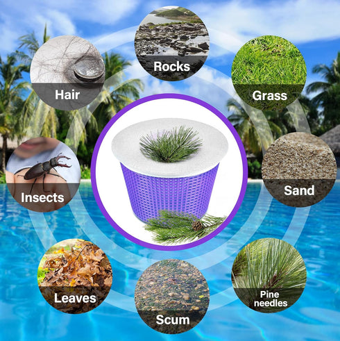 30-Pack of Pool Skimmer Socks, Ultra Fine Mesh Filter Sock Net for Skimmer Baskets, Skimmers Cleans Debris and Leaves for In-Ground and Above Grou...