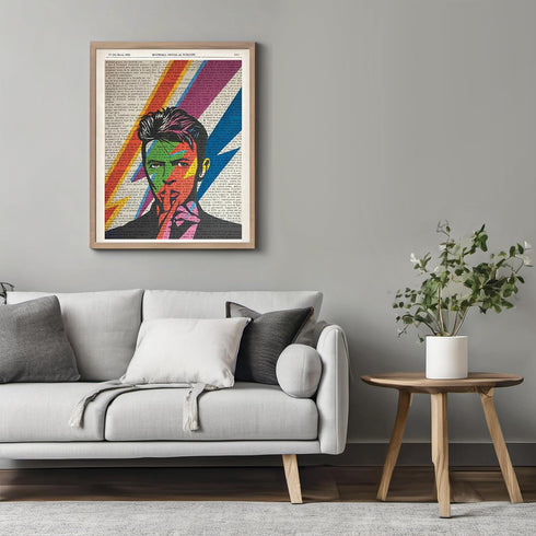 Posterizer 1 pcs-David Bowie Dictionary Print for Rock n Roll Fans-Musical Art -Famous Figures Art Collection-Gift for Music Fans-Living Room Bedr...