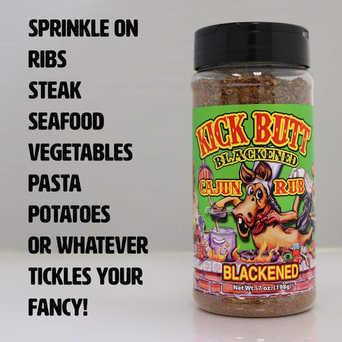 Kick Butt Gourmet Cajun Seasoning Spice Shaker - Spicy Cajun Seasoning Rub (7 oz) - Use for Creole Seasoning (Blackened Cajun)...