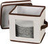 Household Essentials 534 Dinnerware Storage Box with Lid and Handles | Chest for Salad Plates | Natural Canvas with Brown Trim...