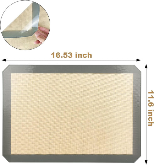 Macaron Silicone Baking Mat, Macaron Mat Almond muffin chocolate chip cookies 48 Capacity (grey)...