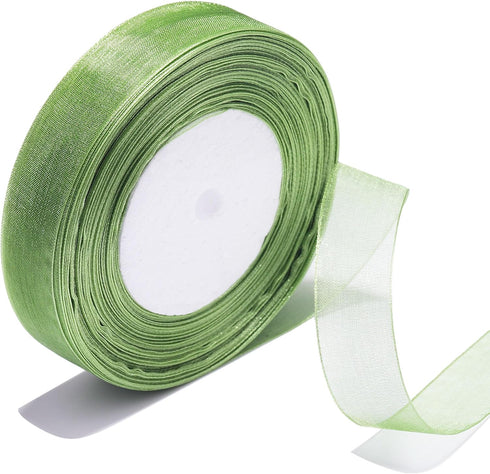 3/4 Inch Sheer Organza Ribbon 50 Yards Sage Green Chiffon Ribbon for Gift Wrapping,Bouquets,Wedding,DIY Craft...