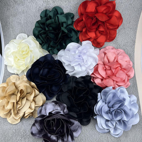 Satin Fabric Rose Flower Extra Large Big Brooches Camellia Flower Oversized Brooch Pin for Women Wedding Party Dance Banquet Dress Suit Ceremony C...