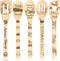 5Pcs Autumn Theme Wooden Spoons Utensils Set, Fall Pumpkin Cooking Utensils Non-Stick Spatula Carve Burned Bamboo Spoons Kitchen Cookware Gadget K...