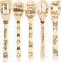 5Pcs Autumn Theme Wooden Spoons Utensils Set, Fall Pumpkin Cooking Utensils Non-Stick Spatula Carve Burned Bamboo Spoons Kitchen Cookware Gadget K...